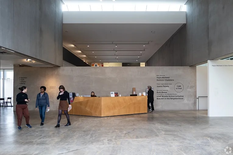 Interior view of the lobby of the Contemporary Art Museum St. Louis in St. Louis, MO.