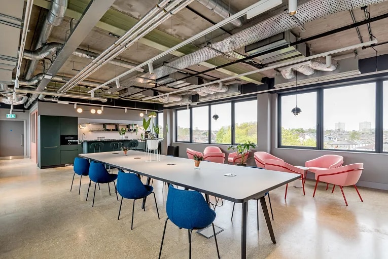 Communal kitchen space inside office