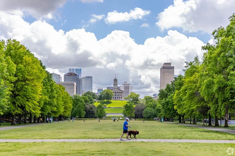 View of the skyline from Capitol State Park in downtown Nashville, TN.