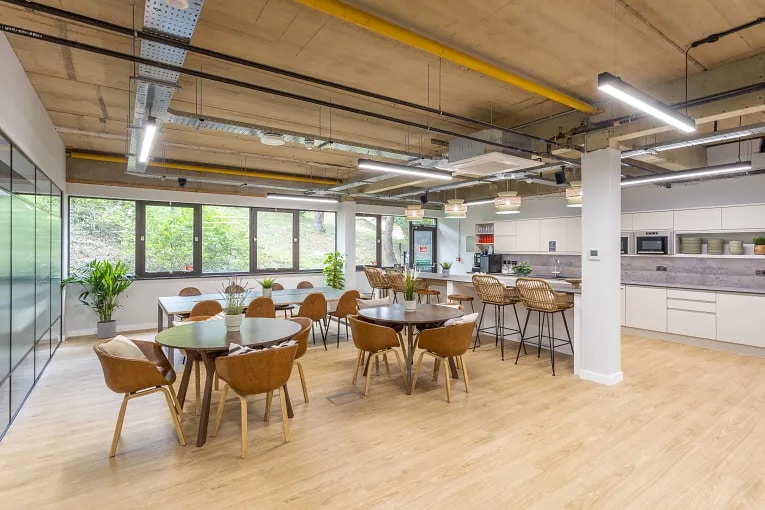 Interior view of an office break room / kitchenette.