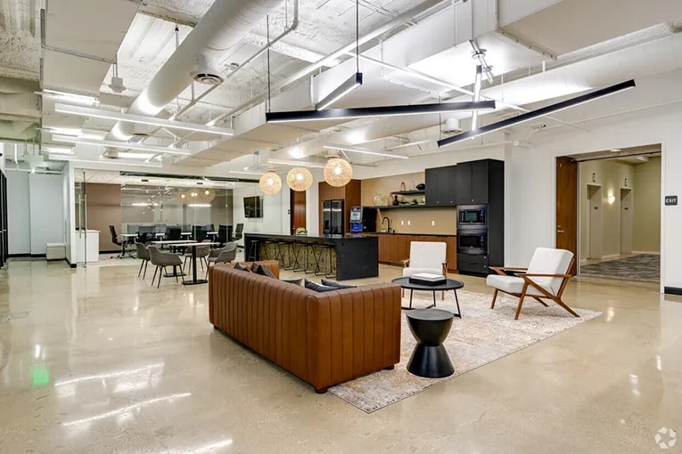 Coworking kitchen and dining area