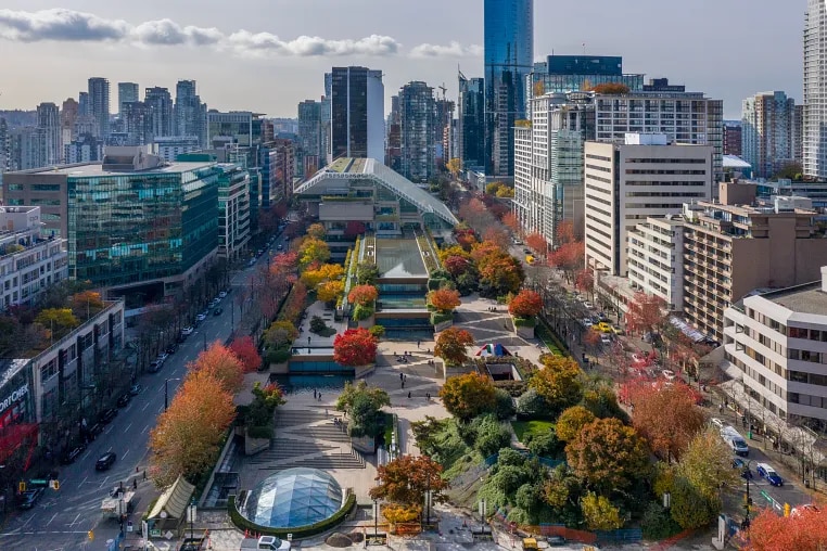 Aerial photos of Vancouver, Canada.