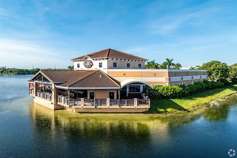 Restaurant with a water front view