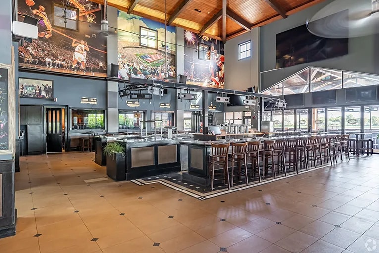 Interior view of a sports bar