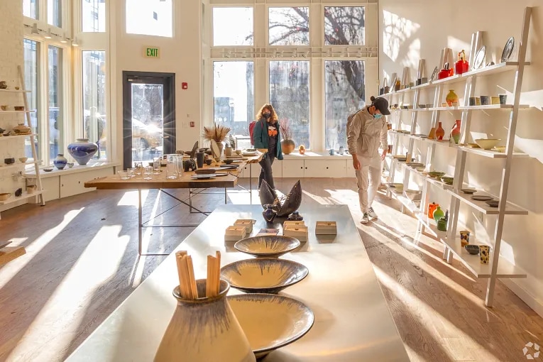 People browsing in a retail store in Belltown neighborhood of Seattle, WA.